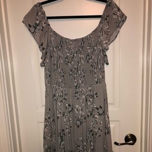 Gray Floral Dress